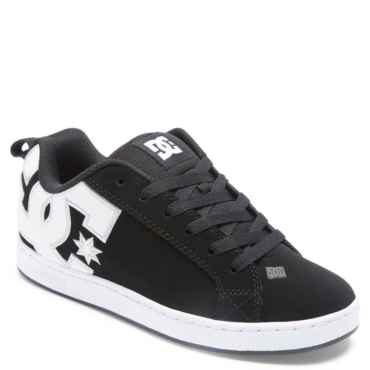 DC SHOES - Court Graffik B/W Stencil Zapatilla Mujer Cuero Negro Dc Shoes