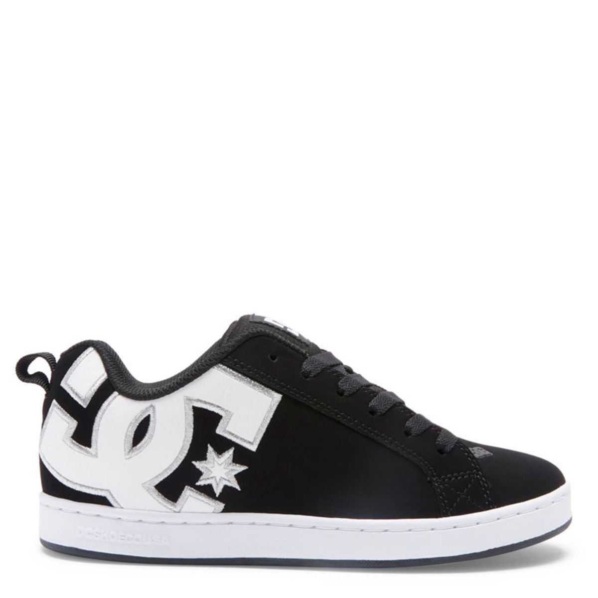 DC SHOES - Court Graffik B/W Stencil Zapatilla Mujer Cuero Negro Dc Shoes