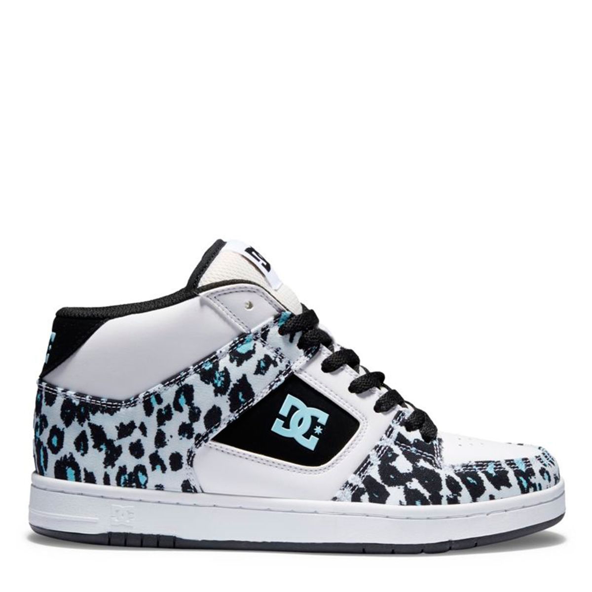DC SHOES - Manteca 4 Mid Cheetah Print Zapatilla Mujer Cuero Blanco Dc Shoes