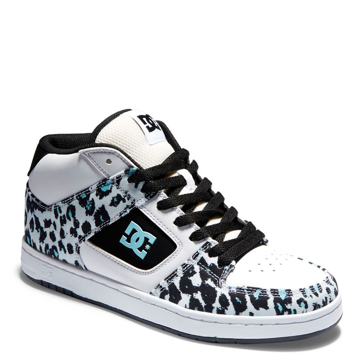 DC SHOES - Manteca 4 Mid Cheetah Print Zapatilla Mujer Cuero Blanco Dc Shoes