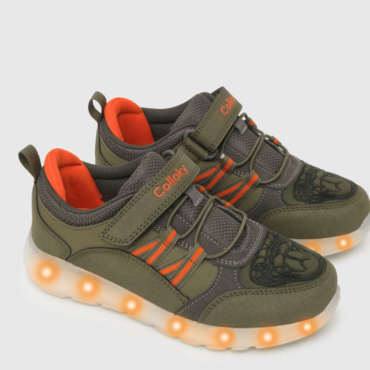 COLLOKY - Zapatilla Urbana Niño con Luces Verde Colloky