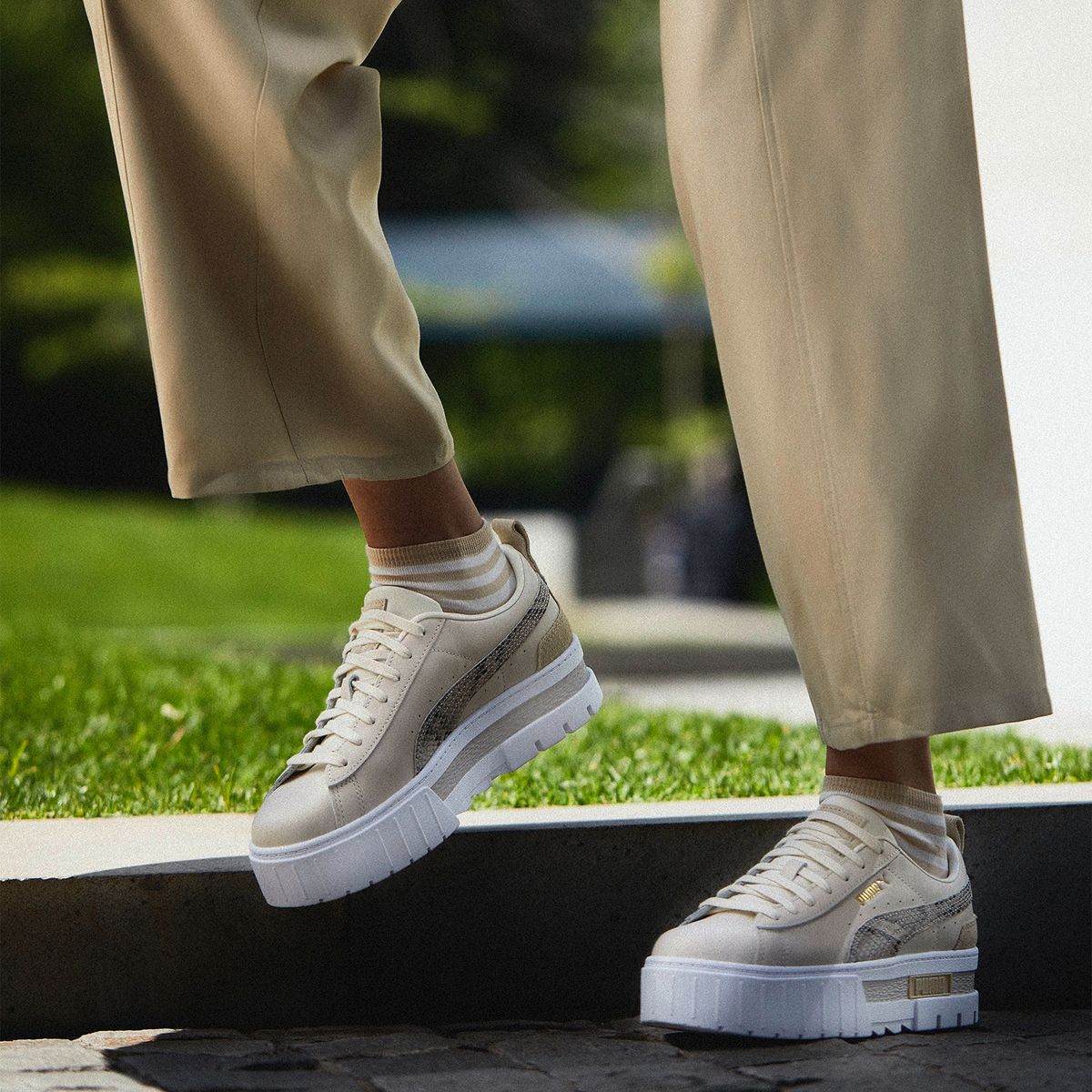 PUMA - Mayze Luxury Zapatilla Urbana Mujer Blanco Puma