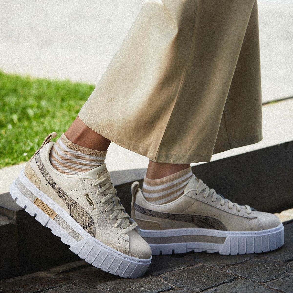 PUMA - Mayze Luxury Zapatilla Urbana Mujer Blanco Puma