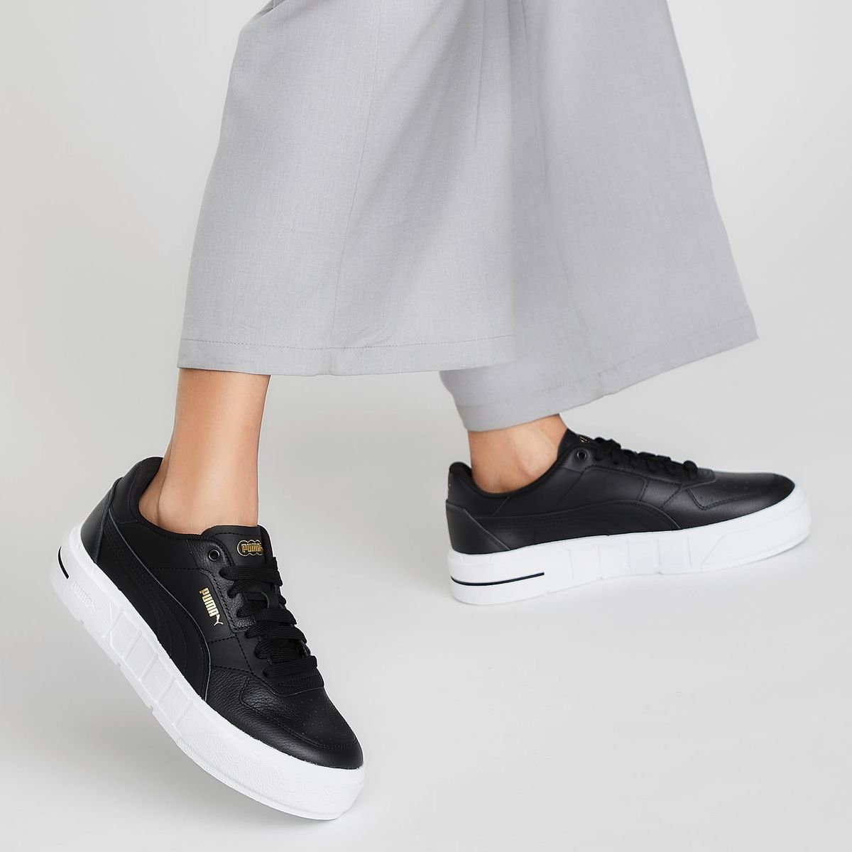 PUMA - Cali Court LT  Zapatilla Urbana Mujer Cuero Negro Puma
