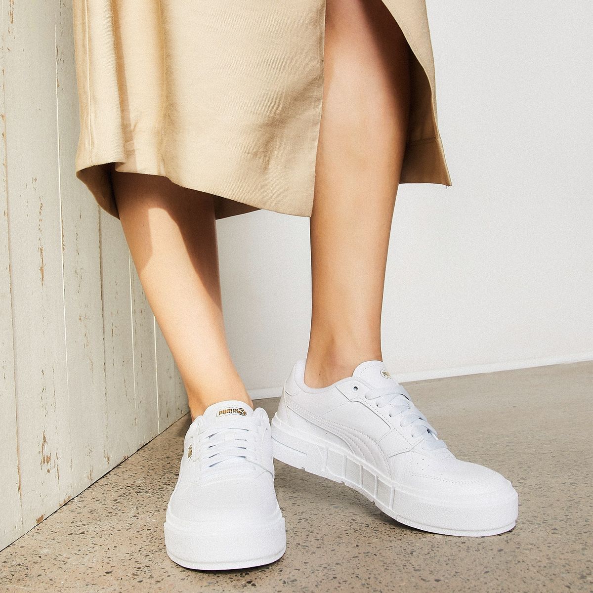 PUMA - Cali Court Lt  Zapatilla Urbana Mujer Cuero Blanco Puma