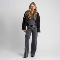 Jeans Cargo Tiro Medio Mujer