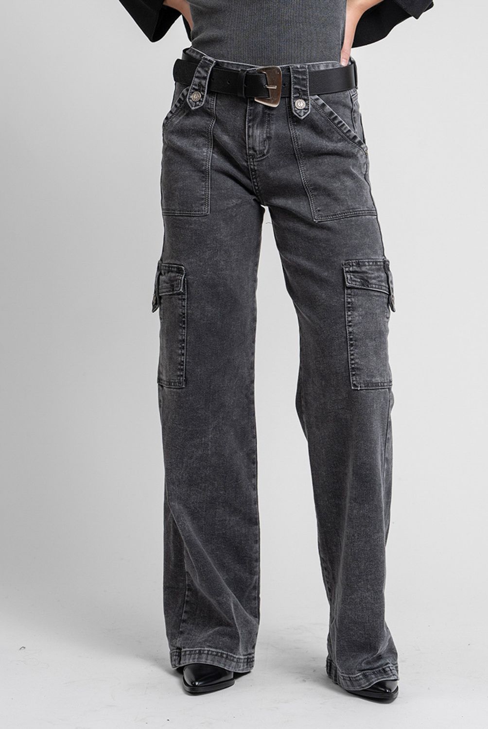 LOLITA POCKET - Jeans Juana Gris Lolita Pocket