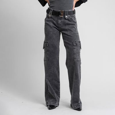 Imagen 2 del producto Jeans Cargo Tiro Medio Mujer