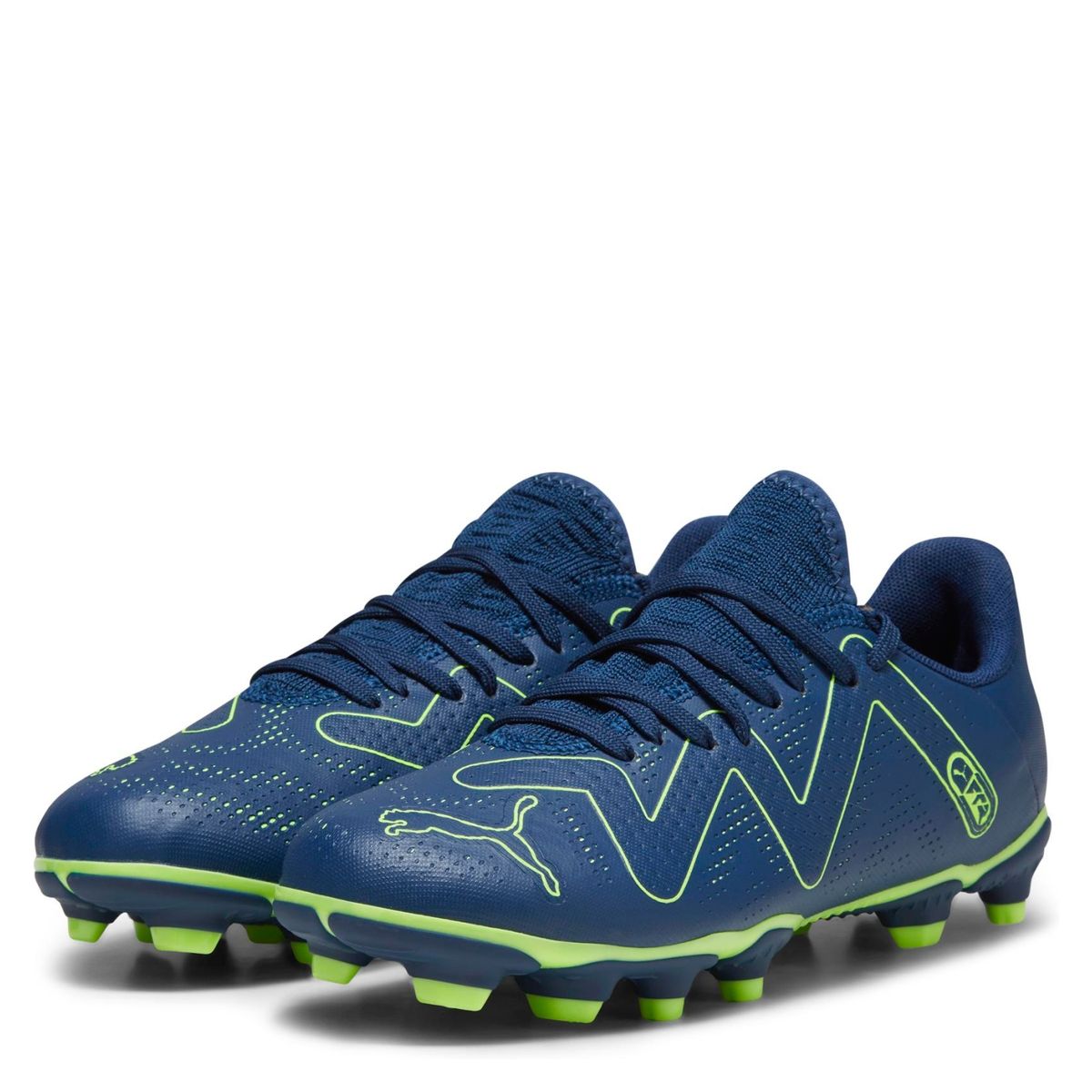 PUMA - Future Play Fgag J Zapatilla Fútbol Niño Azul Puma (35.5 a 38)