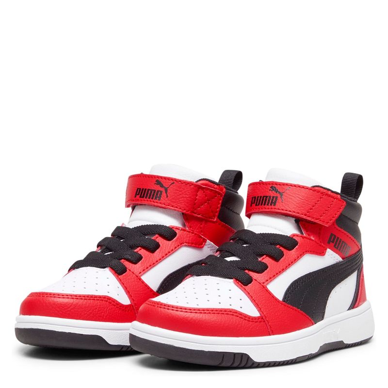 PUMA - Rebound V6 Mid Zapatilla Urbana Niño Rojo (28 a 35) Puma