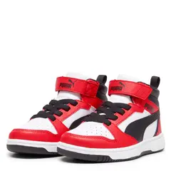 PUMA - Rebound V6 Mid Zapatilla Urbana Niño Rojo (28 a 35)