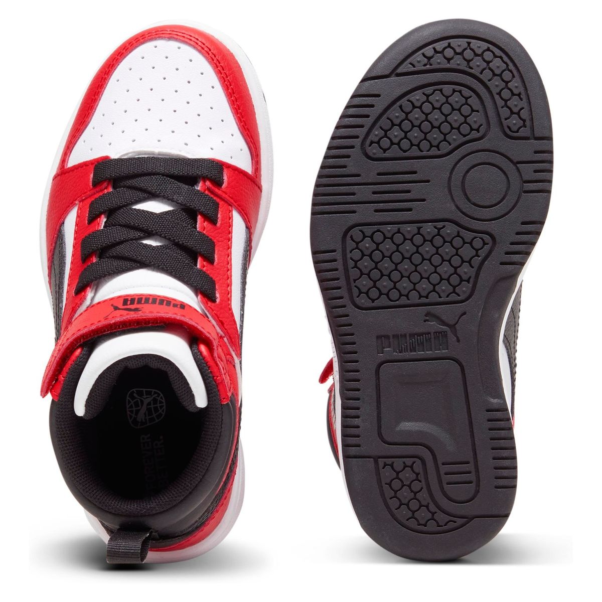 PUMA - Rebound V6 Mid Zapatilla Urbana Niño Multicolor (28 a 35) Puma