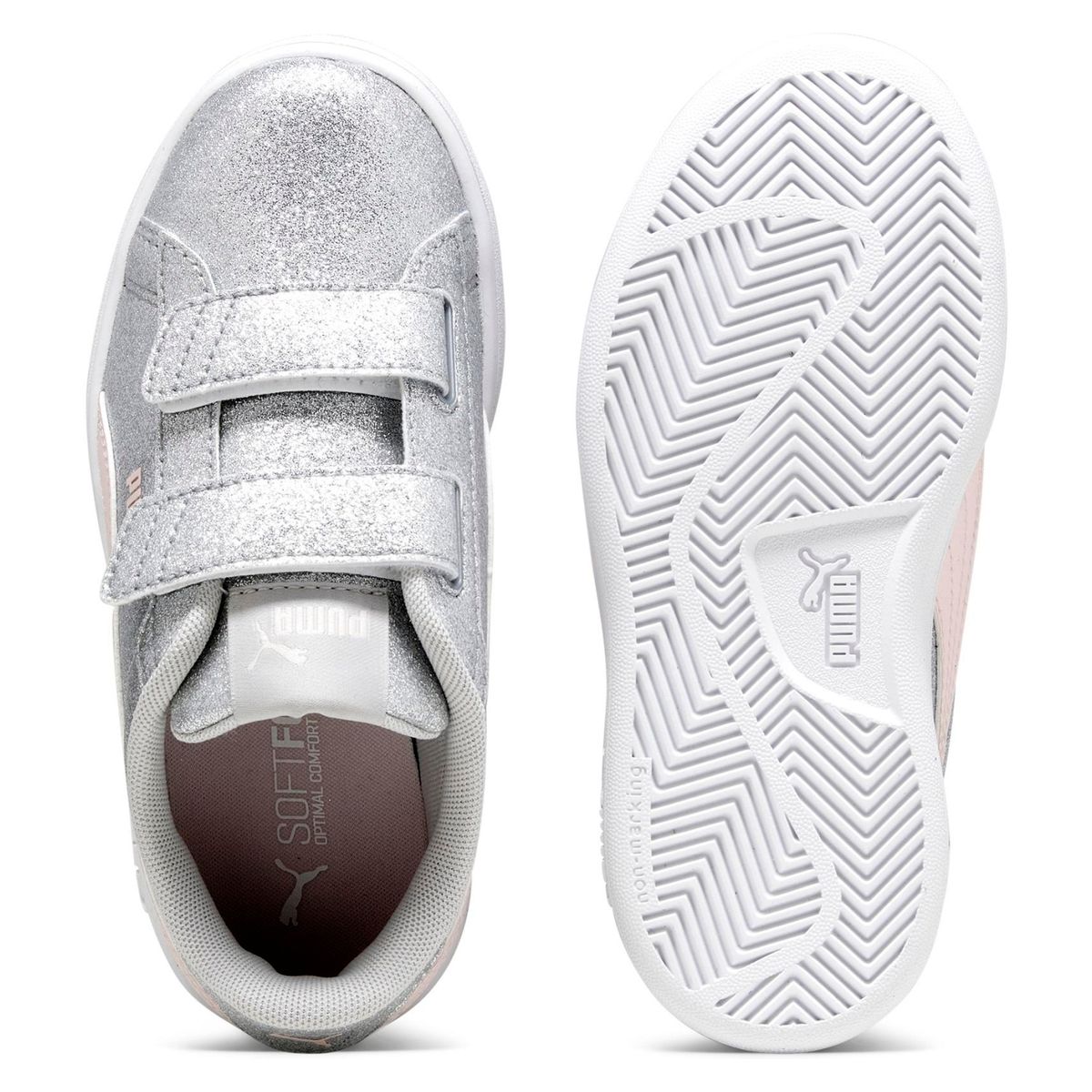 PUMA - Smash 3.0 Glit Zapatilla Urbana Niña Gris Puma