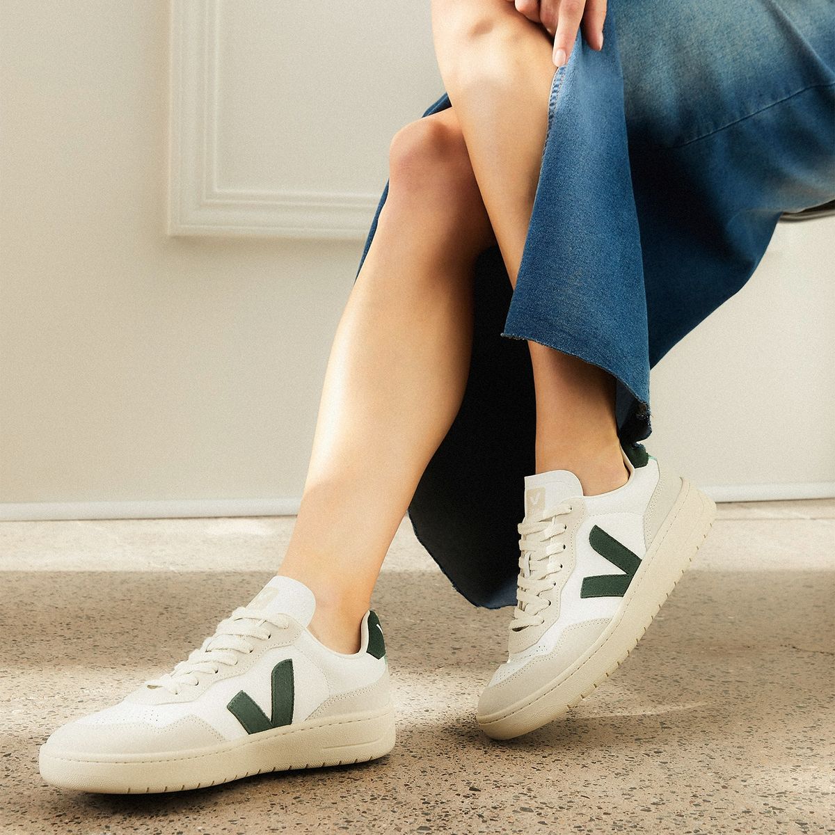 VEJA - V-90 Extra Cyprus Zapatilla Urbana Mujer Cuero Blanco Veja