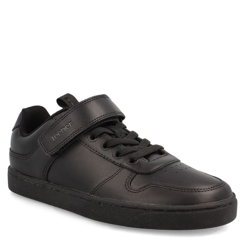TEENER - Zapatilla Escolar Niño Cuero Negro (34 a 38) Teener
