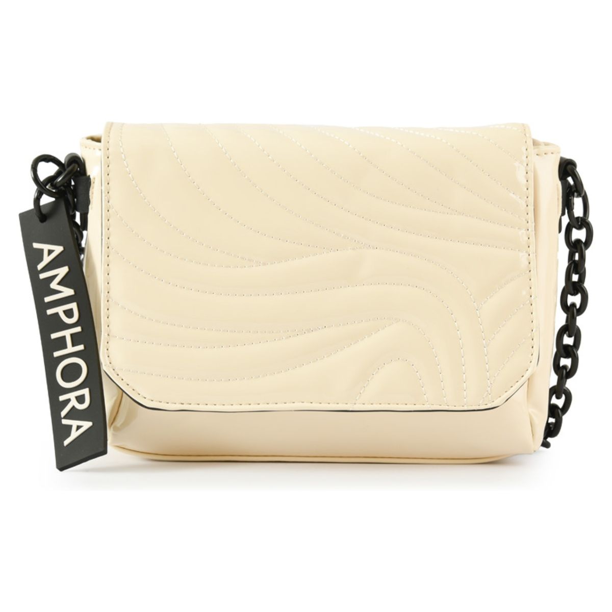 AMPHORA - Cartera Bandolera Mediana Araki Blanco Crudo Amphora