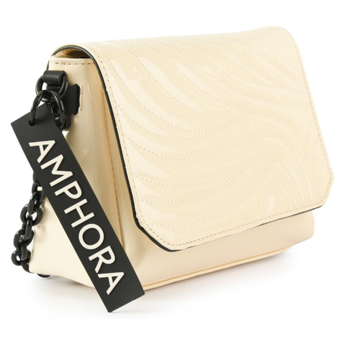 AMPHORA - Cartera Bandolera Mediana Araki Blanco Crudo Amphora