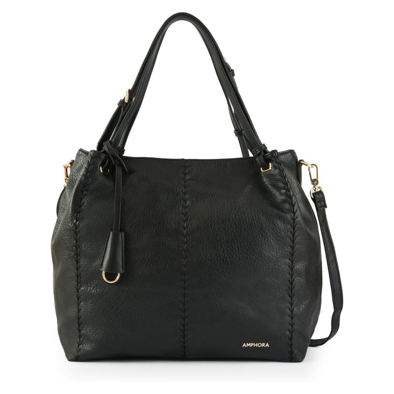 AMPHORA - Cartera Amphora 2ssderyn n Negra con Asas y Correa Mujer