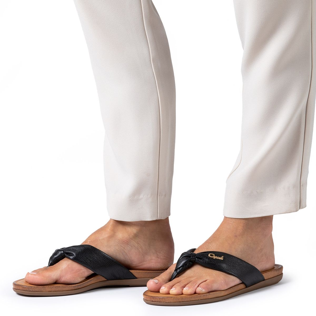 GACEL - Sandalia Mujer Cuero Negro Gacel