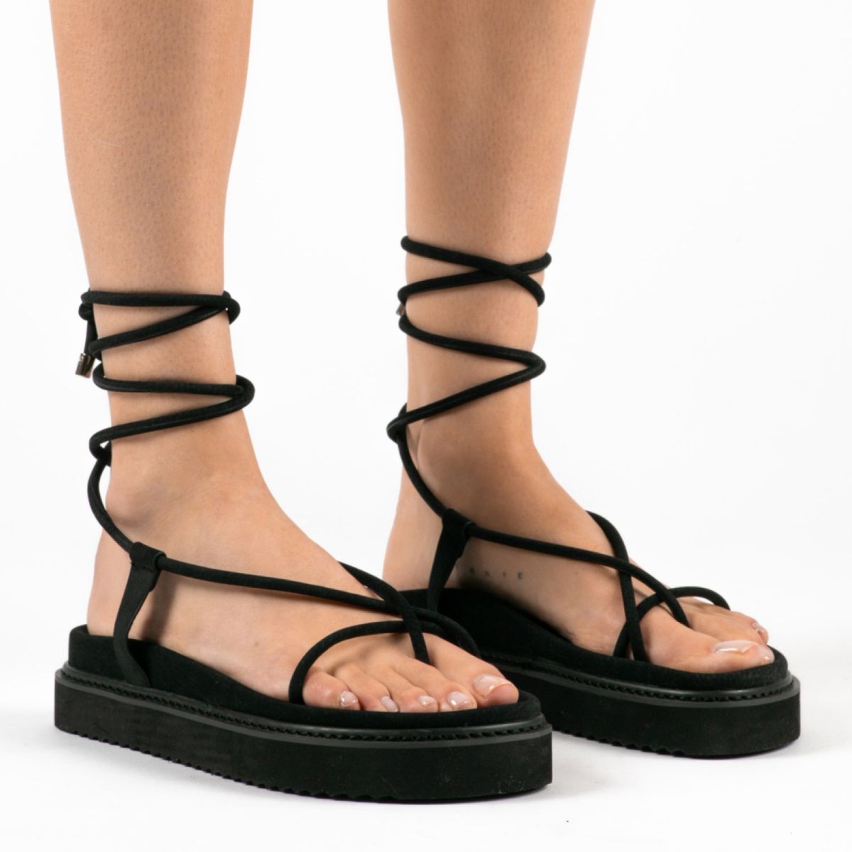 MIM - Sandalia Plataforma Mujer Negro Mim