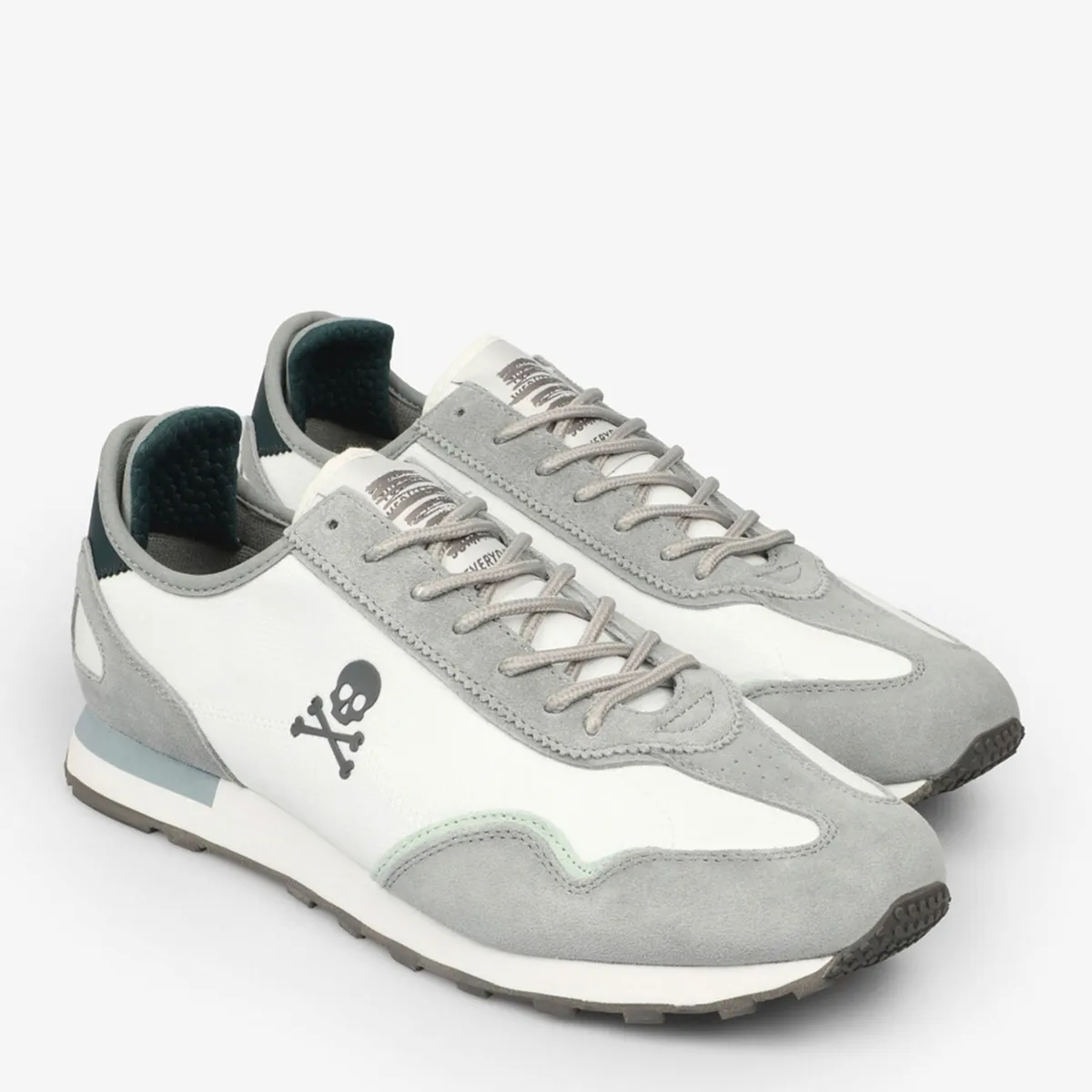 SCALPERS - Sneakers Cuero Ante Zapatilla Urbana Hombre Cuero Verde Scalpers