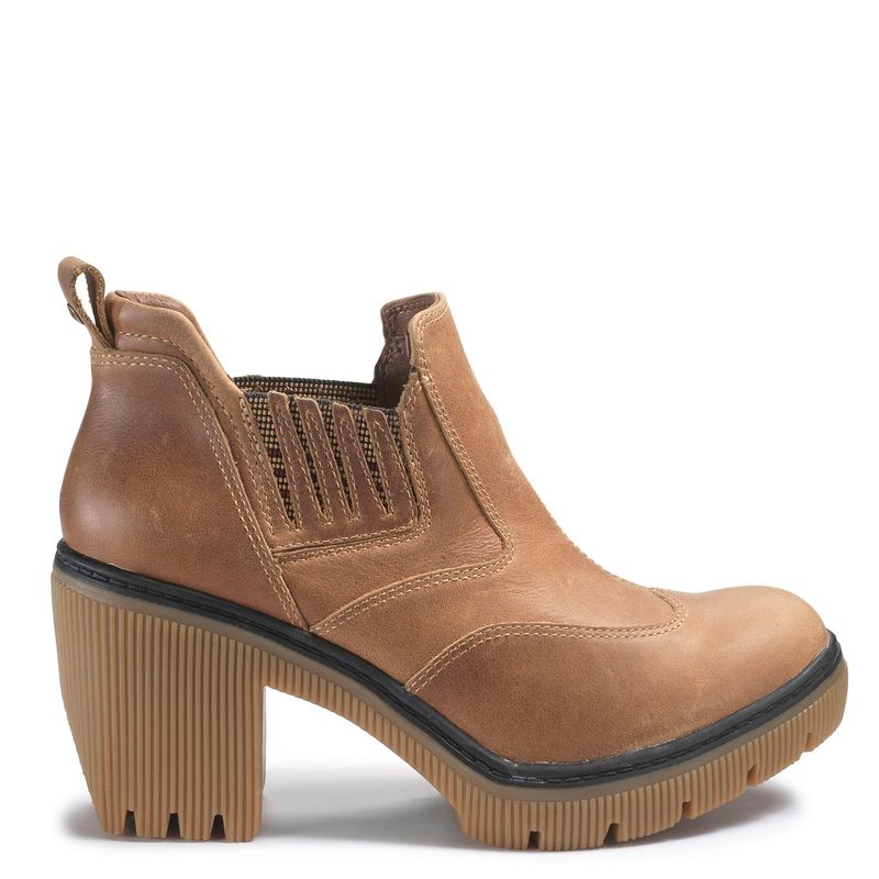 CAT - Botin Mujer Cuero Café Cat