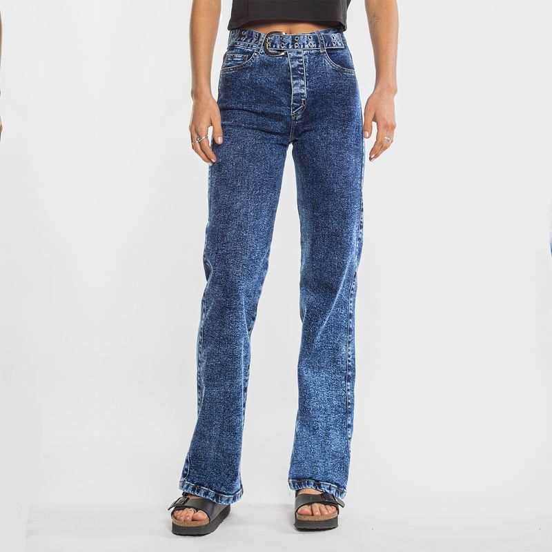 RAINDOOR - Jeans Straight Tiro Alto Mujer Raindoor