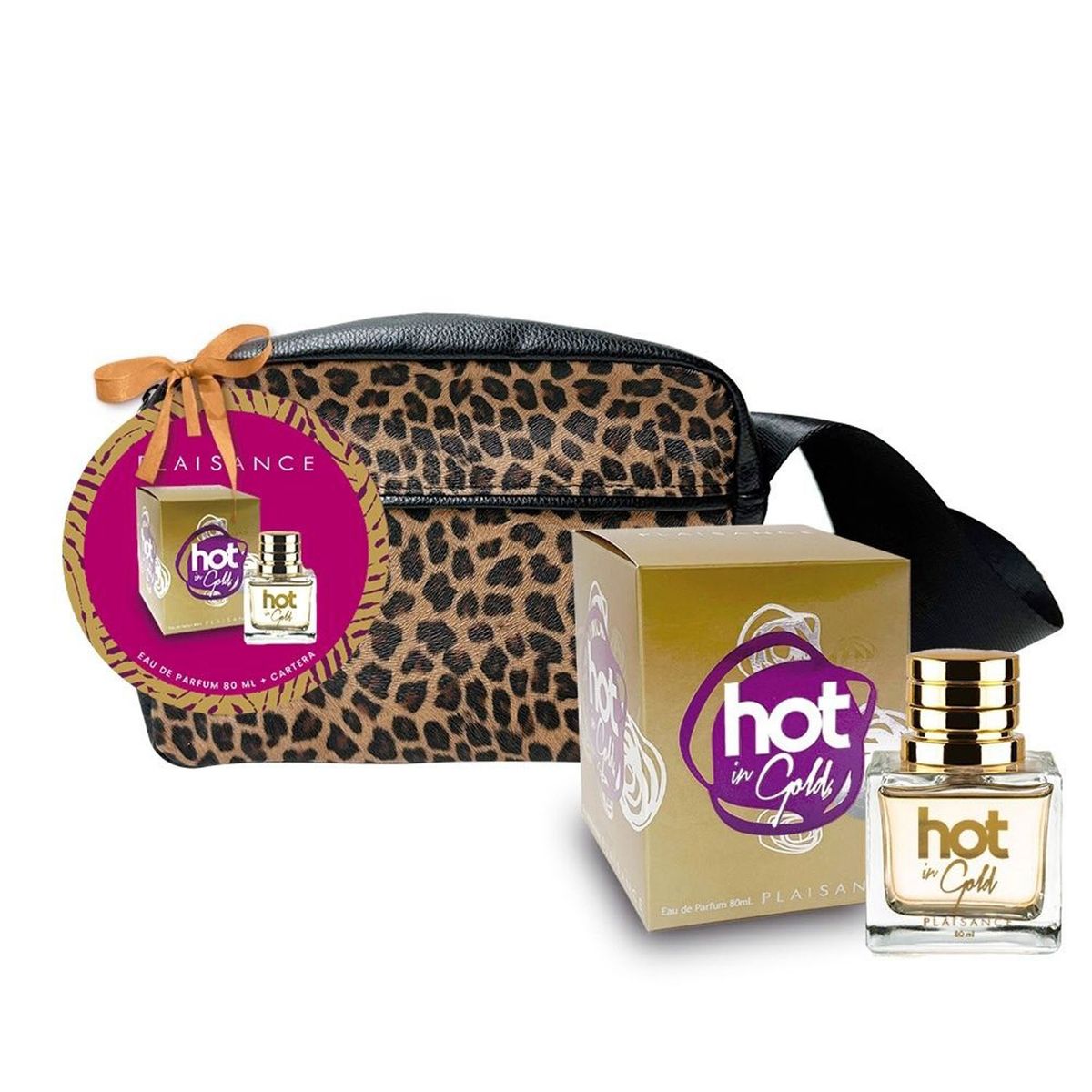 PLAISANCE - Set Perfume Mujer EDP Hot In Gold 80ml + Cartera Plaisance