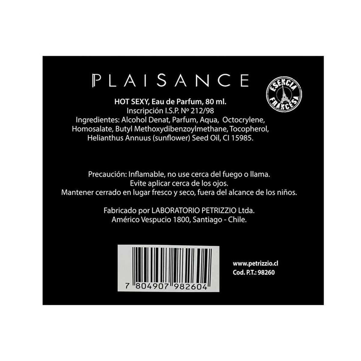 PLAISANCE - Set Perfume Mujer EDP Hot Sexy 80 ml + Cosmetiquero Plaisance