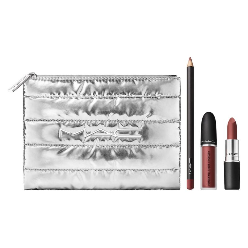 MAC - Set de Labios M∙A∙C Powdered Snow Powder Kiss Lip Kit: Brown Mac Cosmetics