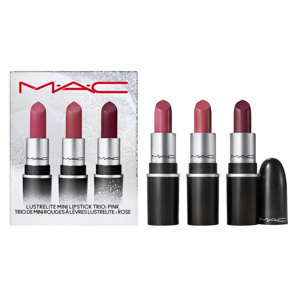 MAC - Set Maquillaje Labiales M∙A∙C LustreLite Mini Lipstick Trio: Pink Mac Cosmetics