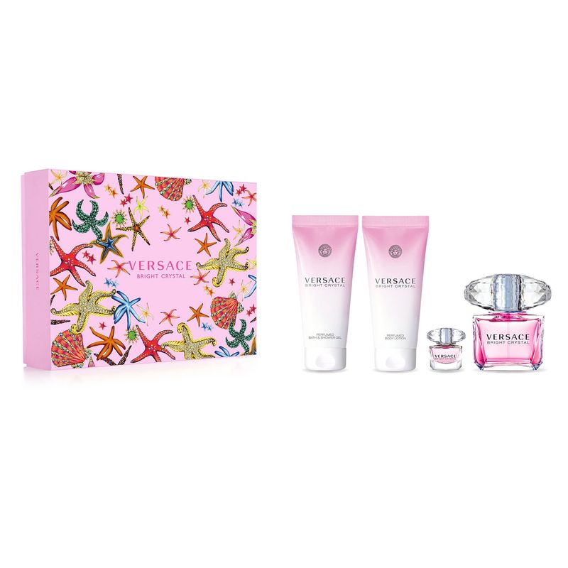 VERSACE - Set Perfume Mujer Bright Crystal EDT 90 ml + Shower Gel + Body Lotion Versace