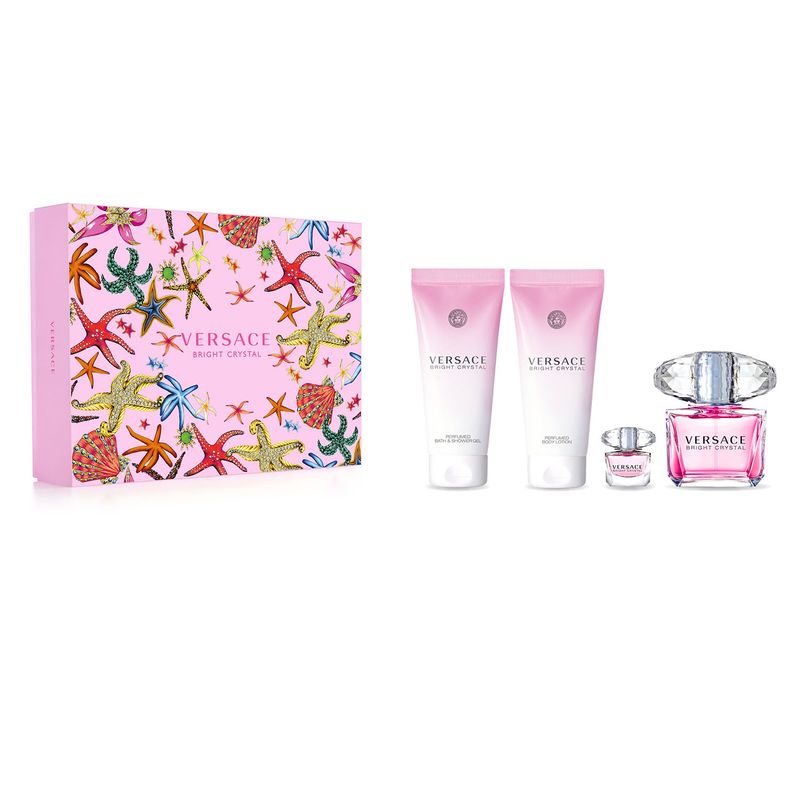 VERSACE - Set Perfume Mujer Bright Crystal EDT 90 ml + Shower Gel + Body Lotion Versace
