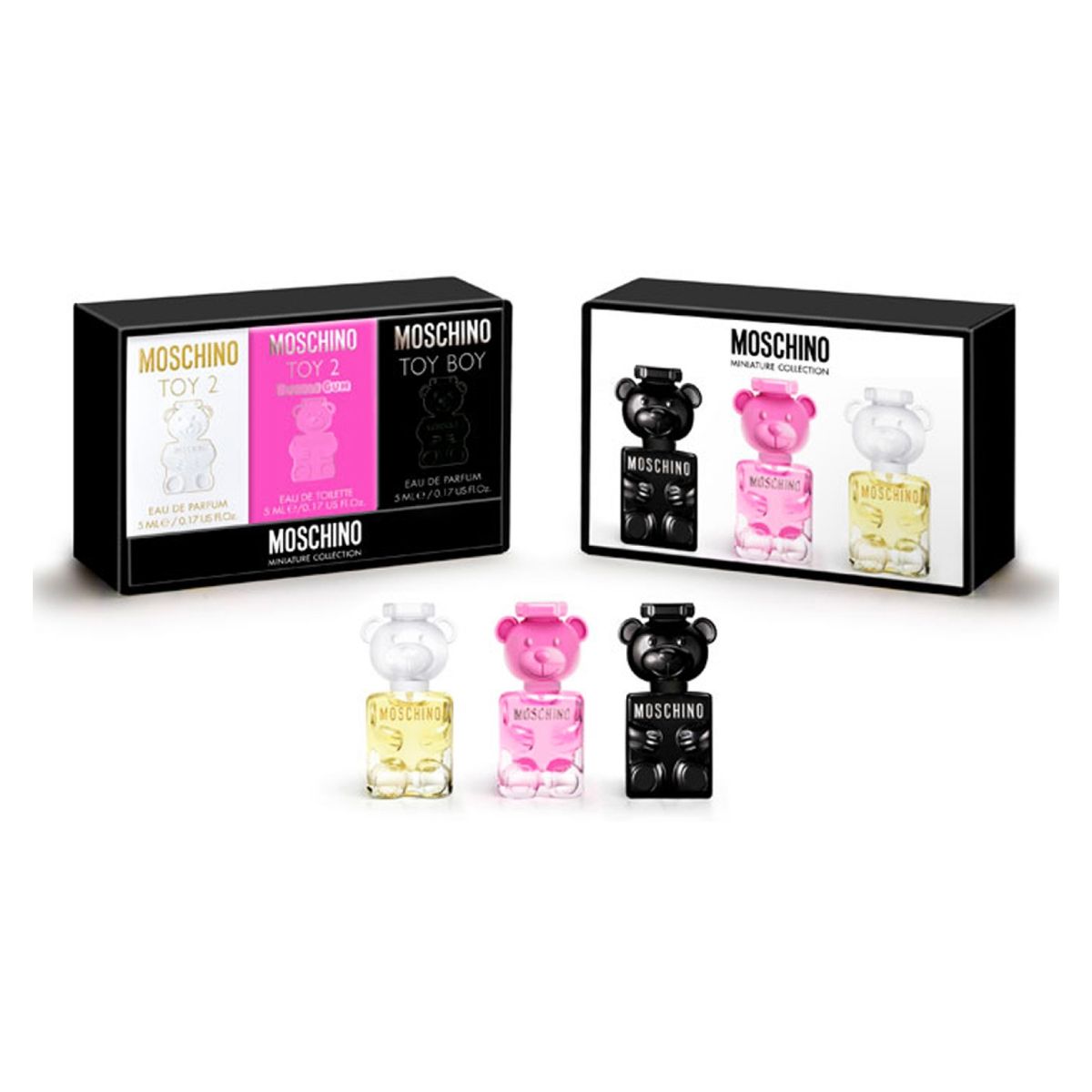 MOSCHINO - Set Perfume Unisex Miniaturas Toy EDP 25Ml + Toy 2 Bubblegum 5Ml + Toy Boy 5Ml Moschino