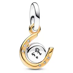 PANDORA - Charm Colgante Herradura Disco Giratorio En Dos Tonos Mujer