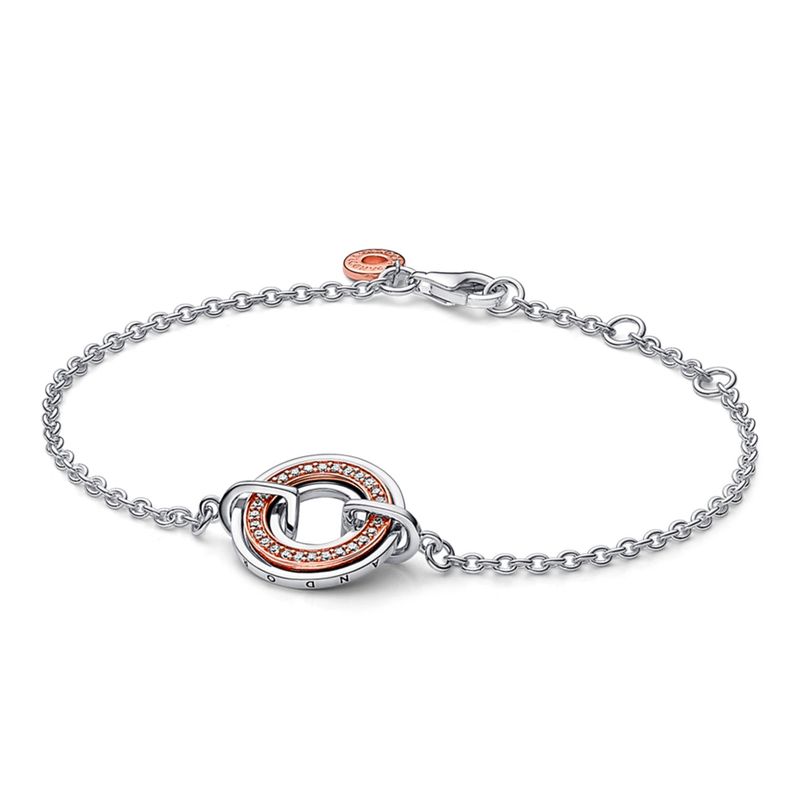 PANDORA - Brazalete Logo & Pavé En Dos Tonos Pandora Signature Mujer Pandora
