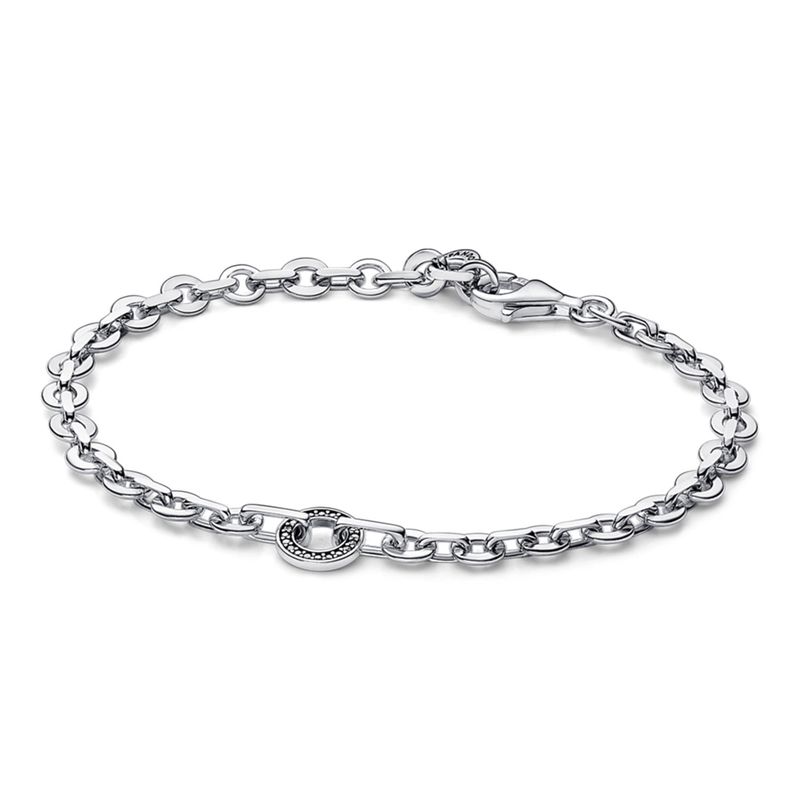 PANDORA - Brazalete Cadena Gruesa Pavé Pandora Signature Mujer Pandora