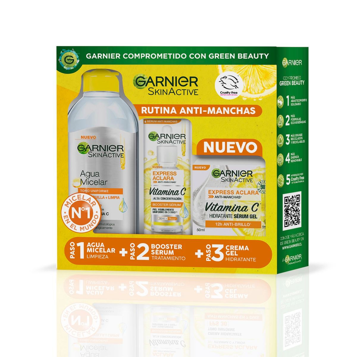 GARNIER - Pack Aclara Serum+Micelar+Crema Gel Garnier