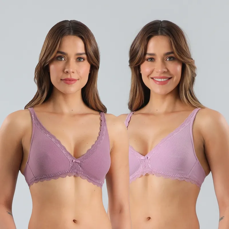 FLORES - Pack De 2 Sostenes Sin Copa Mujer Flores