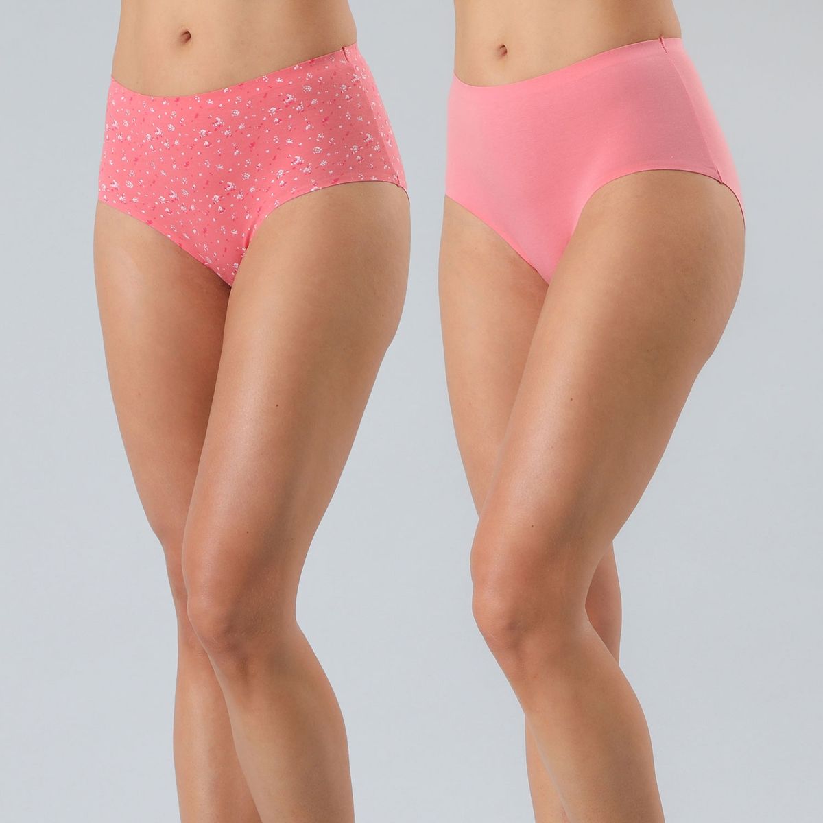 FLORES - Pack De 2 Calzón Tiro Alto Mujer Flores