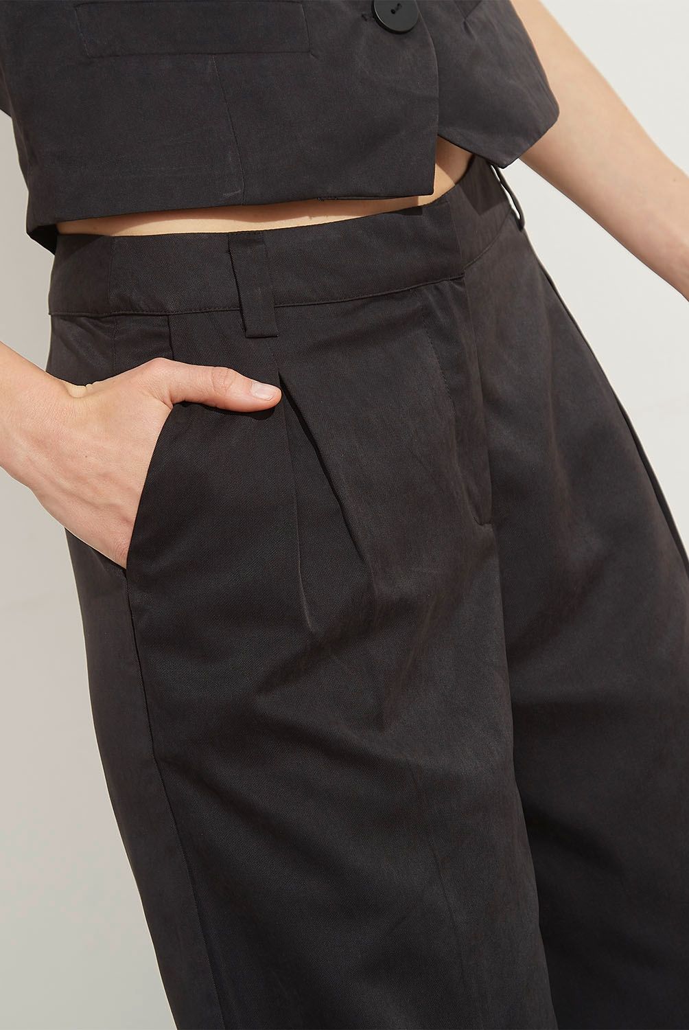 BASEMENT - Pantalón Straight Tiro Alto Mujer Basement