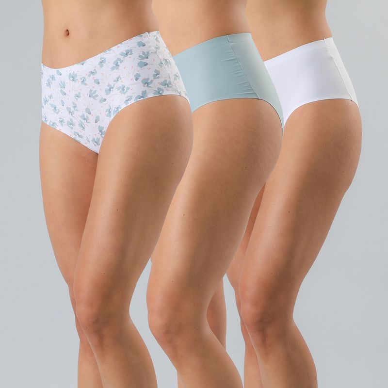 FLORES - Pack de 3 Calzones Tiro Alto Mujer Flores