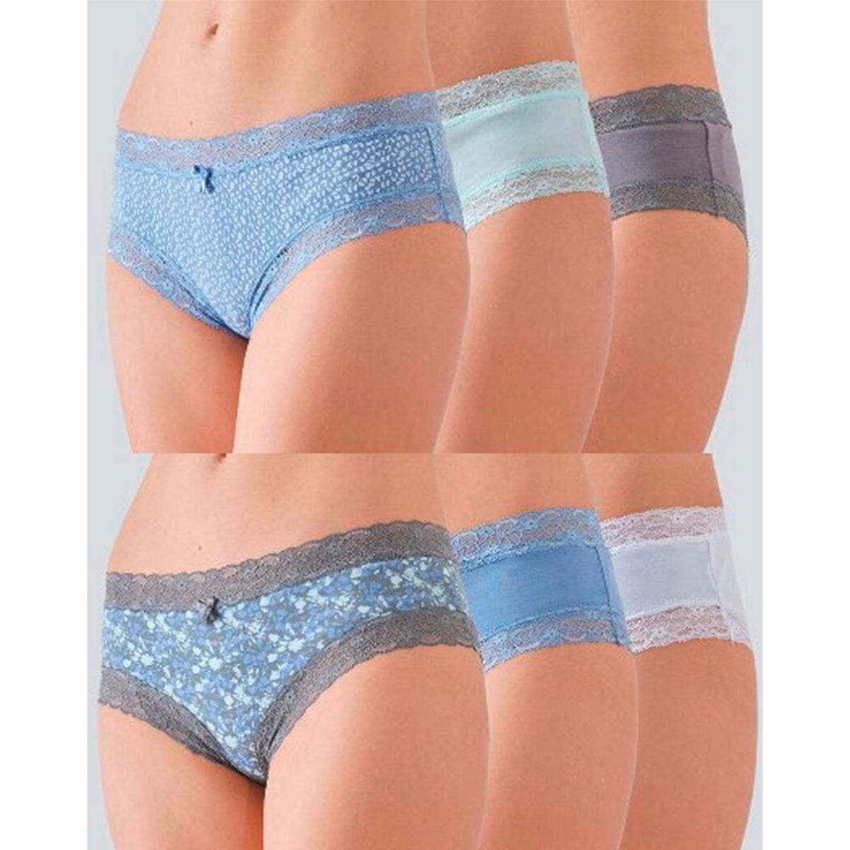FLORES - Pack De 6 Calzón Colaless Mujer Flores