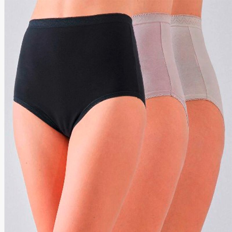 FLORES - Pack De 3 Calzón Tiro Alto Mujer Flores