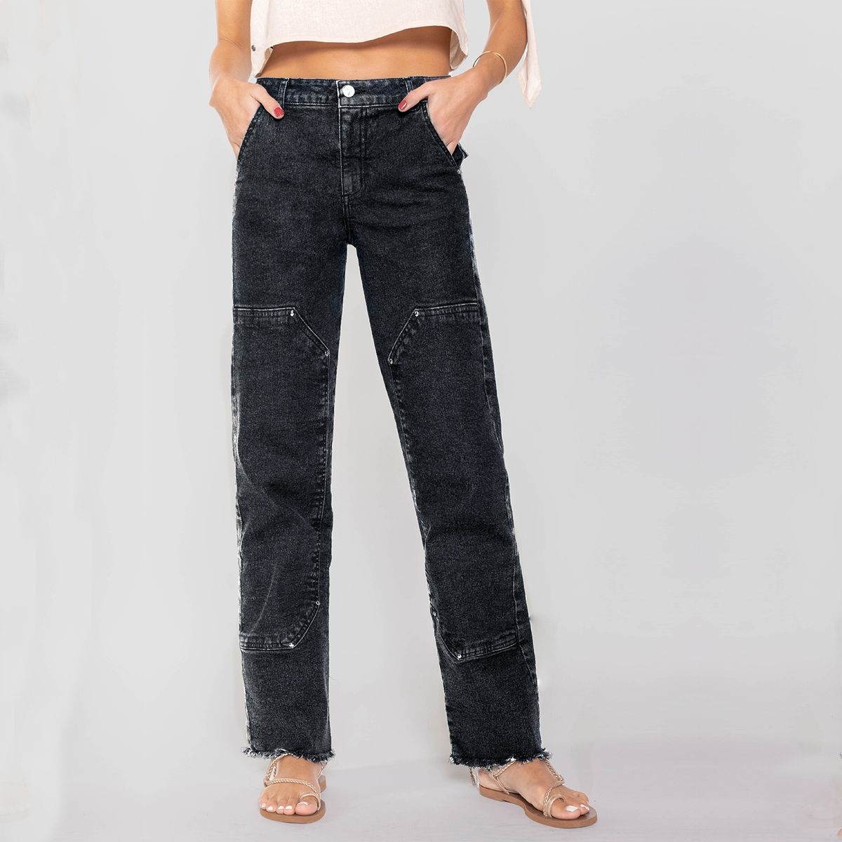 RAINDOOR - Jeans Recto Tiro Medio Mujer Raindoor
