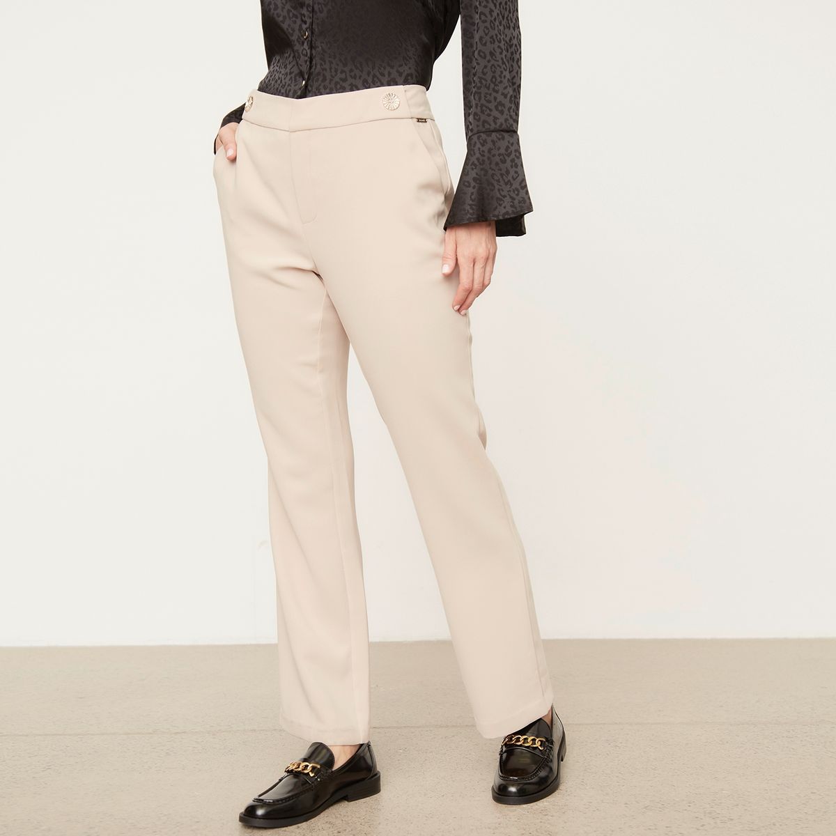 S COCCI - Pantalón Básico Tiro Alto Mujer S Cocci