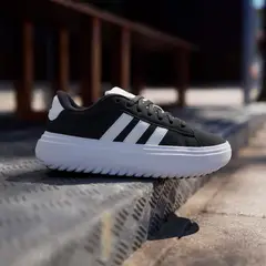 ADIDAS - Grand Court Pltf Suede Zapatilla Urbana Mujer Negro