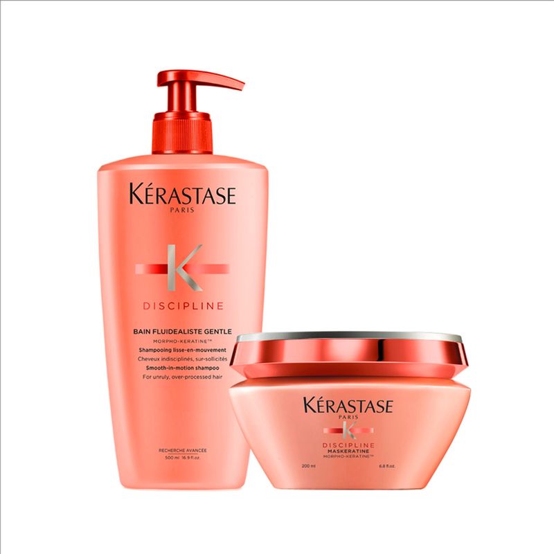 KERASTASE - Set Cabello Anti-Frizz Discipline Shampoo 500ml + Máscara 200ml Kérastase