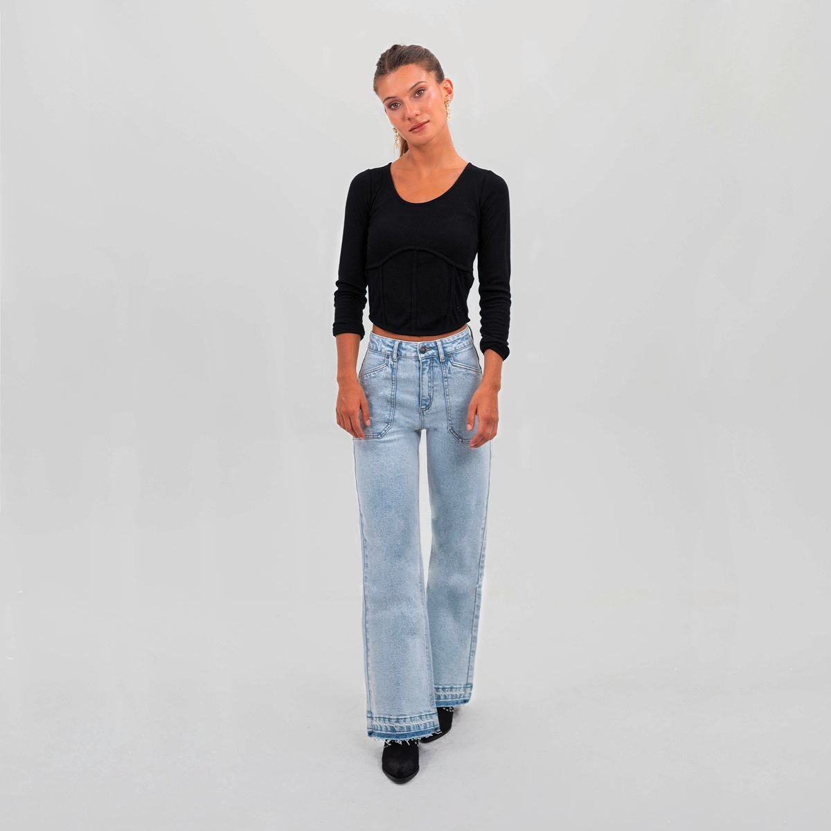 RAINDOOR - Jeans Mujer Recto Medio Raindoor