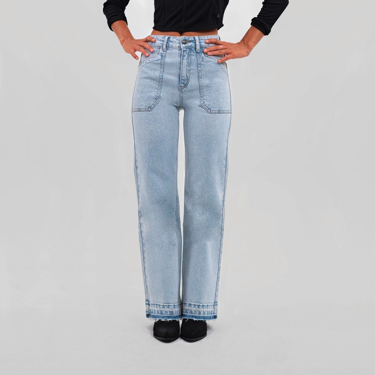 RAINDOOR - Jeans Mujer Recto Medio Raindoor